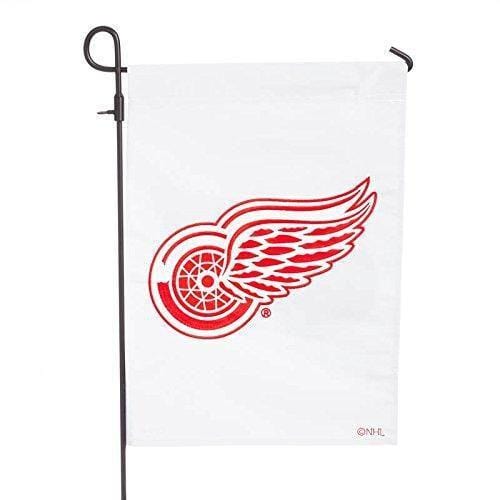 Detroit Red Wings Garden Flag 2 Sided Applique White heartlandflags