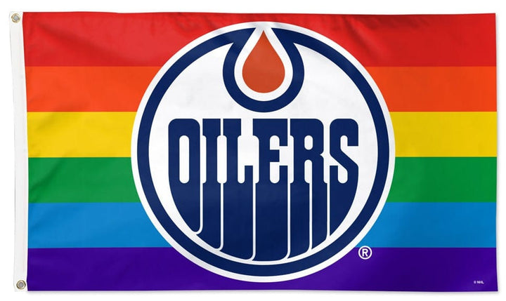 Edmonton Oilers Flag 3x5 Pride Rainbow heartlandflags