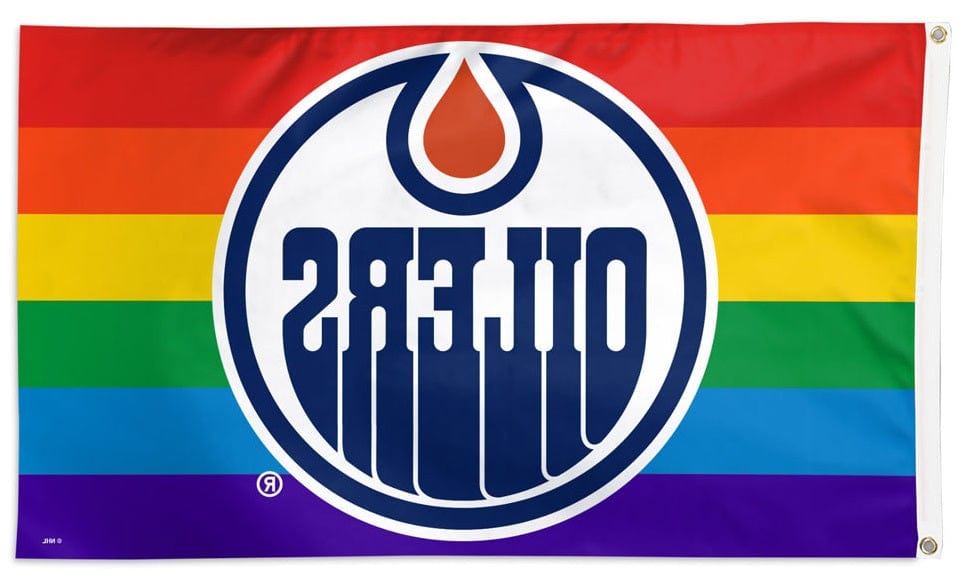 Edmonton Oilers Flag 3x5 Pride Rainbow heartlandflags