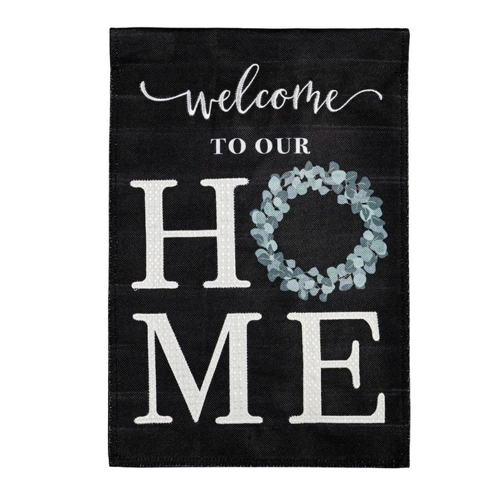 Eucalyptus Welcome Garden Flag 2 Sided Burlap heartlandflags