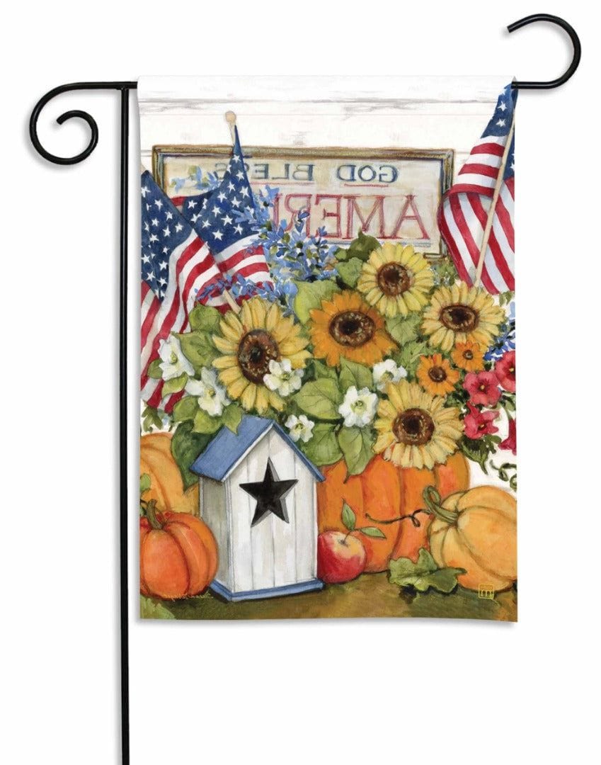 Fall Flags Garden Flag Susan Winget God Bless America heartlandflags