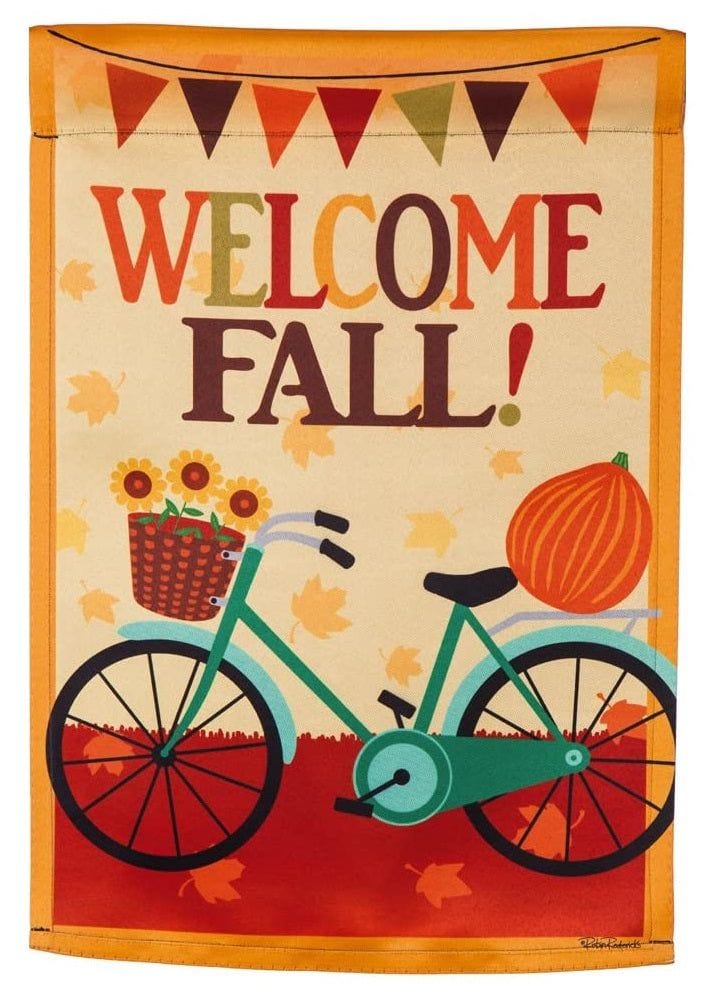 Fall Welcome Bicycle Garden Flag 2 Sided Autumn heartlandflags