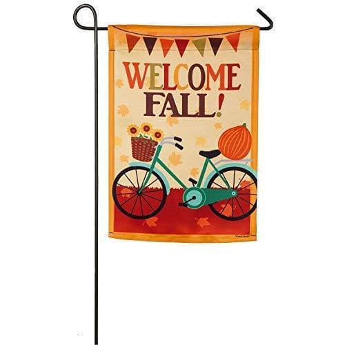 Fall Welcome Bicycle Garden Flag 2 Sided Autumn heartlandflags