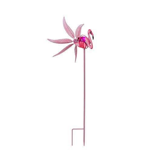 Flamingo Solar Wind Spinner Pink Metal 36 Inches Tall heartlandflags