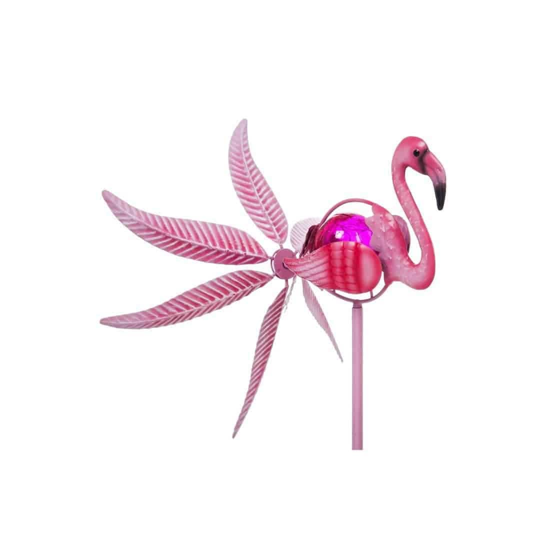 Flamingo Solar Wind Spinner Pink Metal 36 Inches Tall heartlandflags