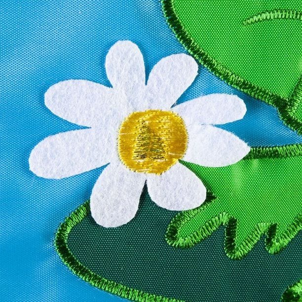 Frog and Mushroom Garden Flag 2 Sided Applique heartlandflags