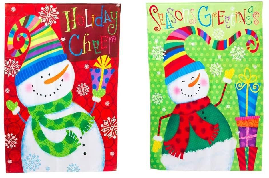 Funky Winter Friends Christmas Banner 2 Sided Flag heartlandflags