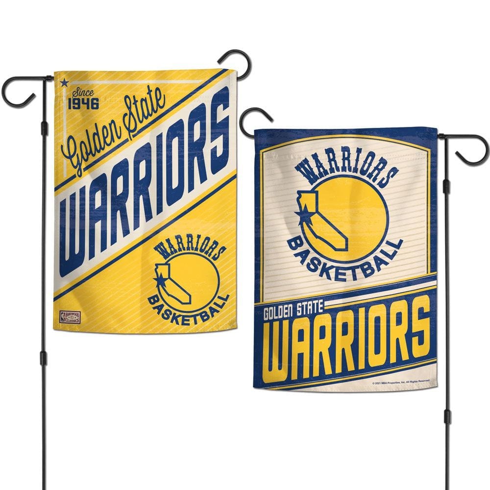 Golden State Warriors Garden Flag 2 Sided Hardwood Classic Logo heartlandflags