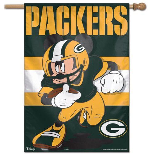 Green Bay Packers Flag Mickey Mouse Football Banner heartlandflags