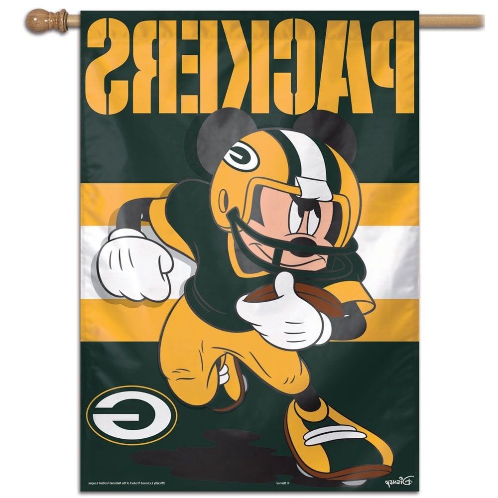 Green Bay Packers Flag Mickey Mouse Football Banner heartlandflags