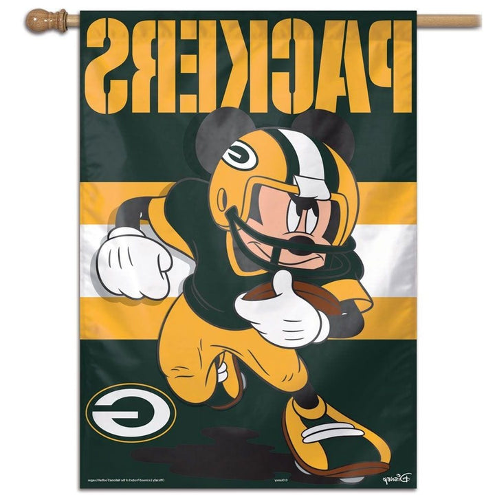 Green Bay Packers Flag Mickey Mouse Football Banner heartlandflags