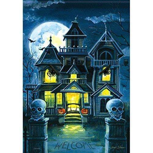 Halloween Mystery Manor Garden Flag 2 Sided heartlandflags