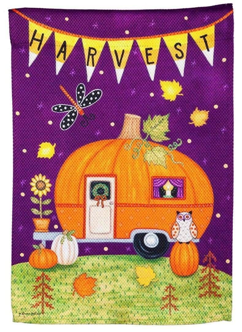 Harvest Camper Garden Flag 2 Sided Textured heartlandflags