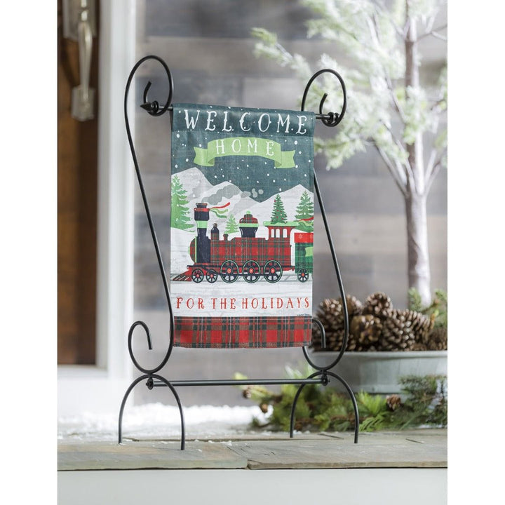 Home For The Holidays Train Christmas Garden Flag 2 Sided heartlandflags