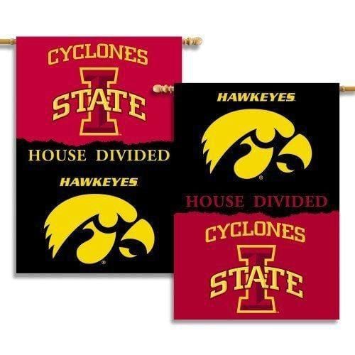 House Divided Flag Iowa vs Iowa State 2 Sided House Banner heartlandflags