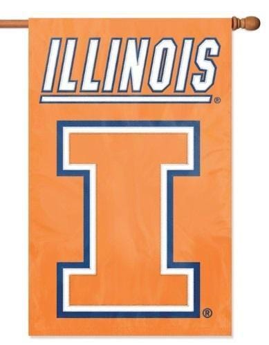 Illinois University Flag 2 Sided Applique House Banner heartlandflags