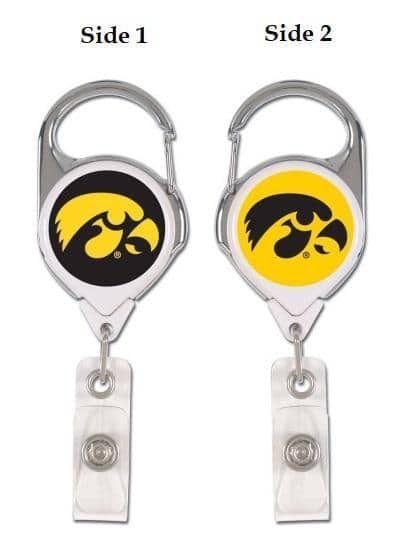 Iowa Hawkeyes 2 Sided Black and Gold Retractable Badge Holder heartlandflags