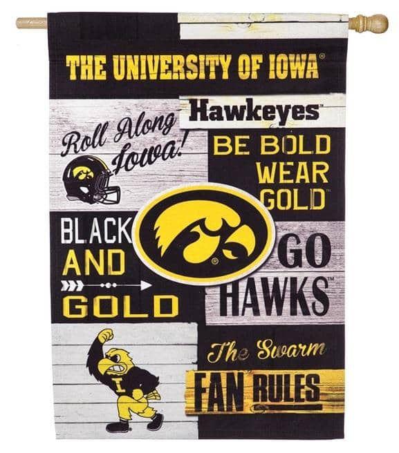 Iowa Hawkeyes Flag 2 Sided Be Bold Wear Gold House Banner heartlandflags