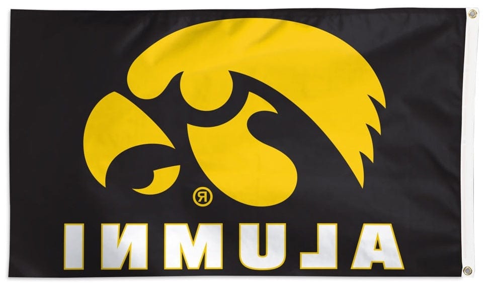 Iowa Hawkeyes Flag 3x5 Alumni Black heartlandflags