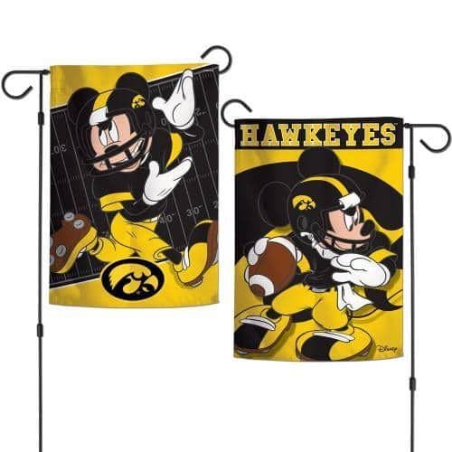 Iowa Hawkeyes Garden Flag 2 Sided Football Mickey Mouse heartlandflags