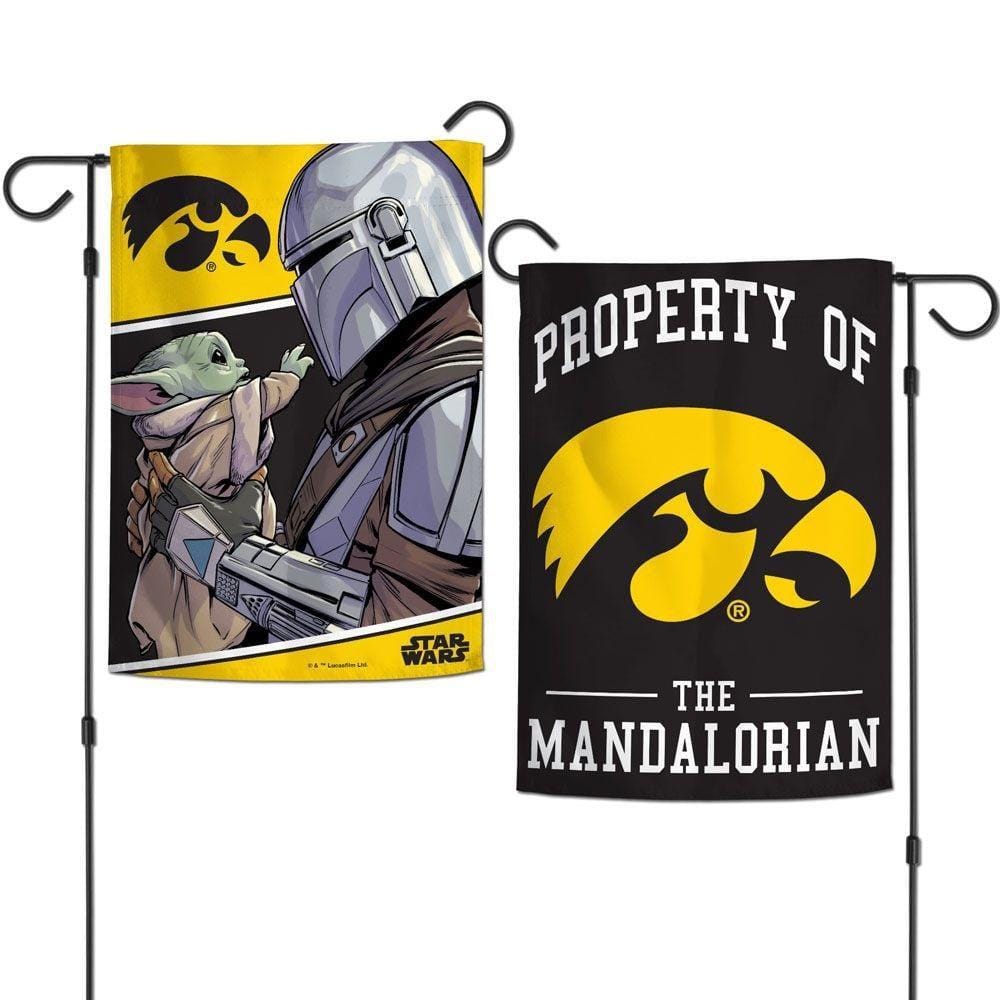 Iowa Hawkeyes Garden Flag 2 Sided Mandalorian heartlandflags