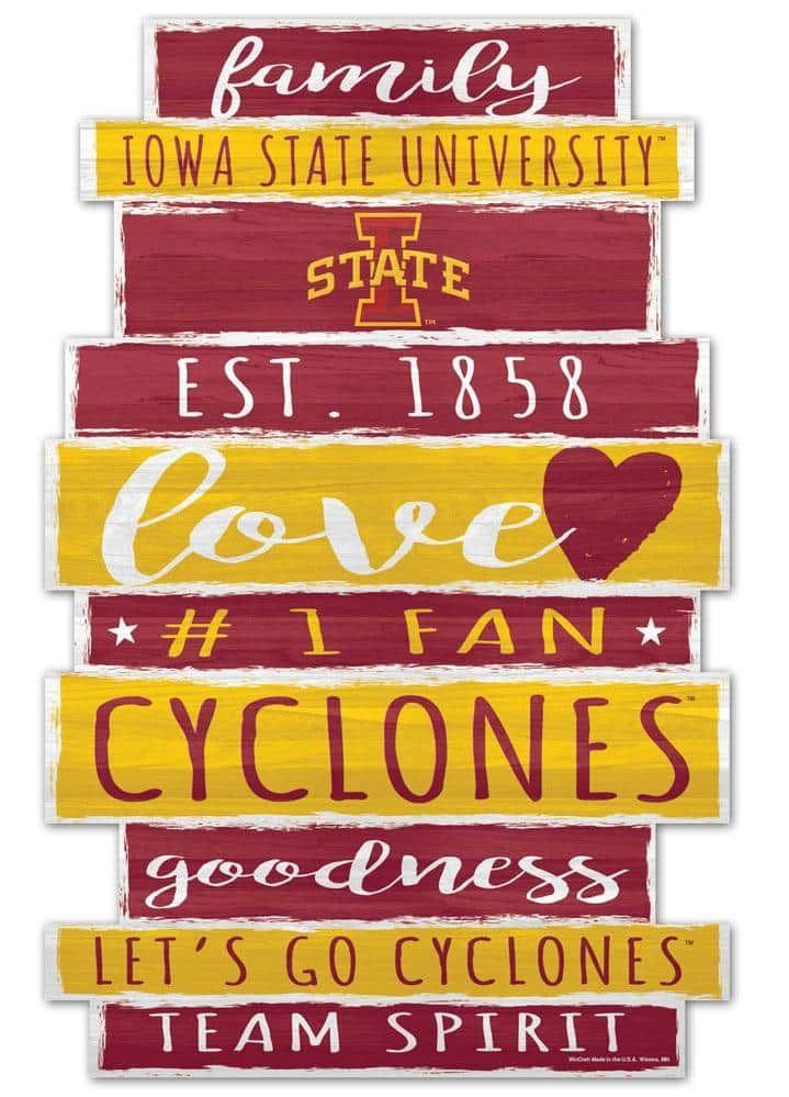 Iowa State Cyclones Wood Sign Word Plank heartlandflags