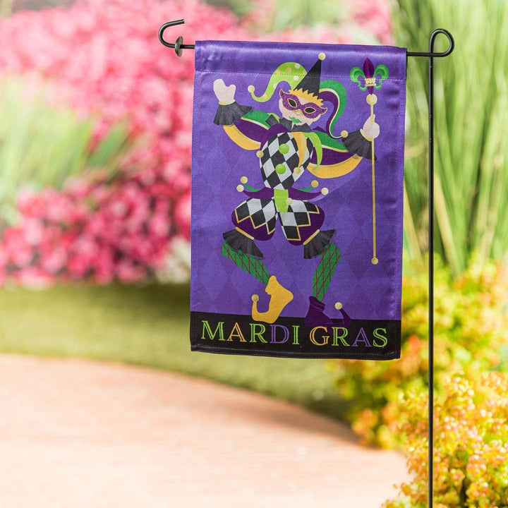 Jester Mardi Gras Garden Flag 2 Sided heartlandflags