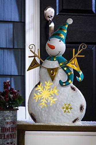 Joy Metal Snowman LED Christmas Statue heartlandflags