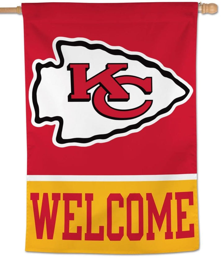 Kansas City Chiefs Flag Vertical Welcome Banner heartlandflags