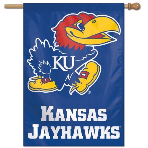 Kansas Jayhawks Banner Logo House Flag heartlandflags