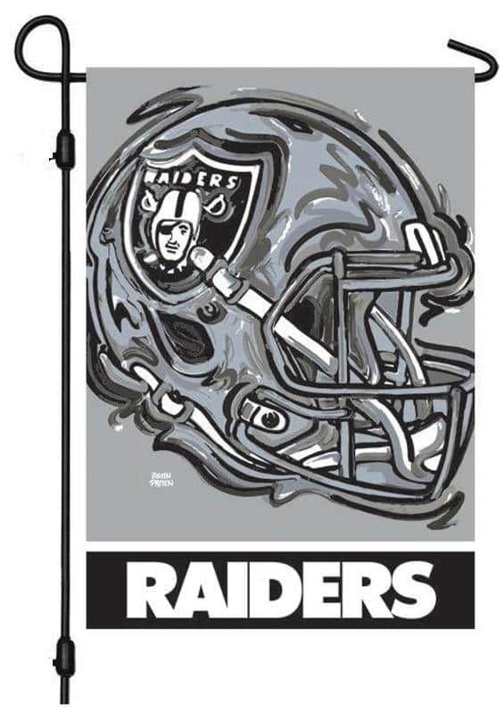 Las Vegas Raiders Garden Flag 2 Sided Justin Patten Helmet heartlandflags