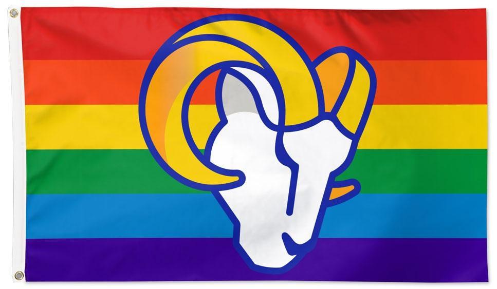 Los Angeles Rams Flag 3x5 Pride Rainbow heartlandflags