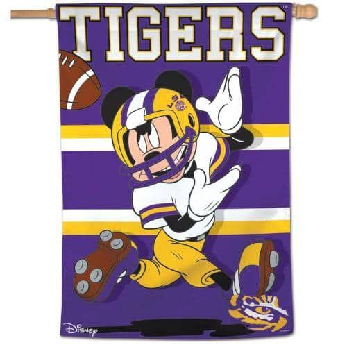 LSU Banner Mickey Mouse Tigers Football House Flag heartlandflags