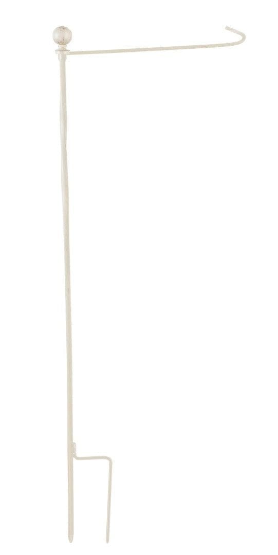 Metal Twist Brushed Ivory Garden Stand heartlandflags