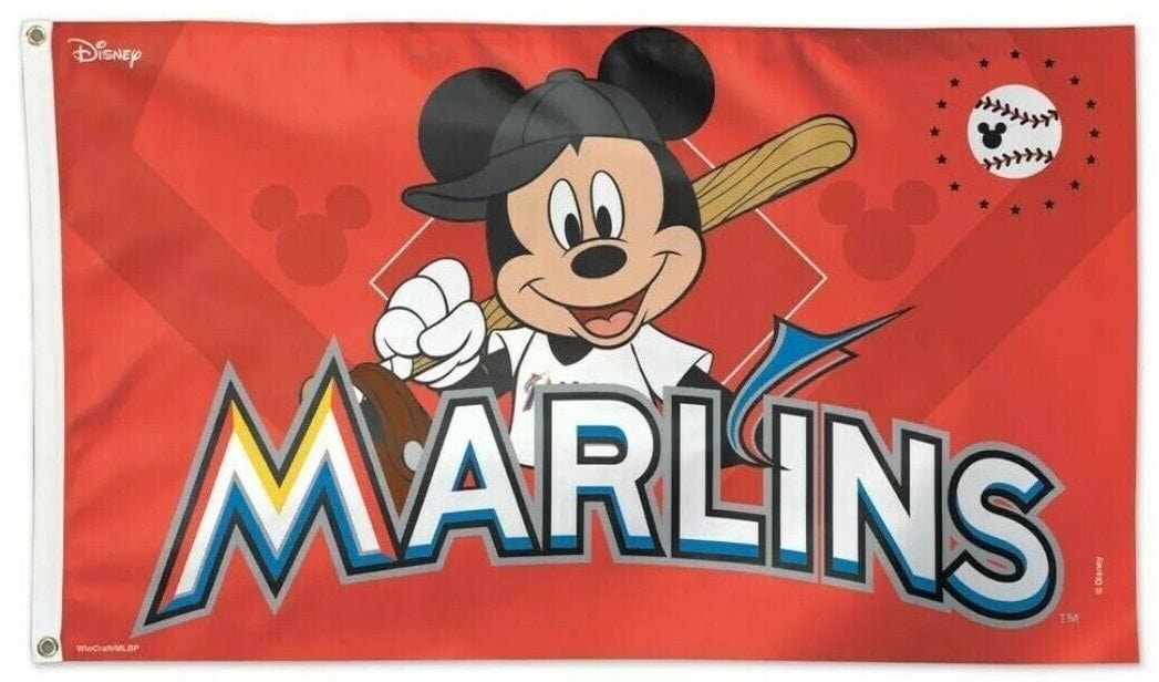 Miami Marlins Flag 3x5 Mickey Mouse Disney heartlandflags