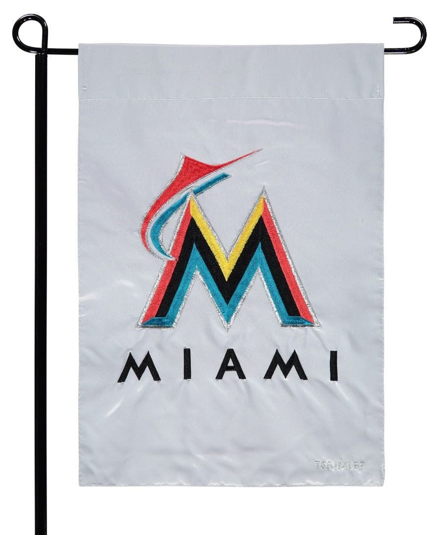 Miami Marlins Garden Flag 2 Sided Applique Throwback heartlandflags