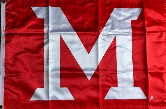 Miami of Ohio Redhawks Flag 2 Sided 2x3 M Logo heartlandflags