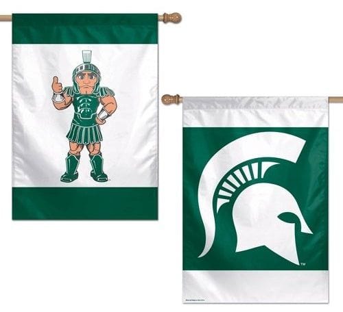 Michigan State Flag 2 Sided Vertical Sparty House Banner heartlandflags