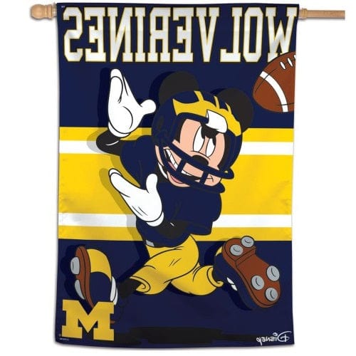 Michigan Wolverines Flag Mickey Mouse Football Banner heartlandflags