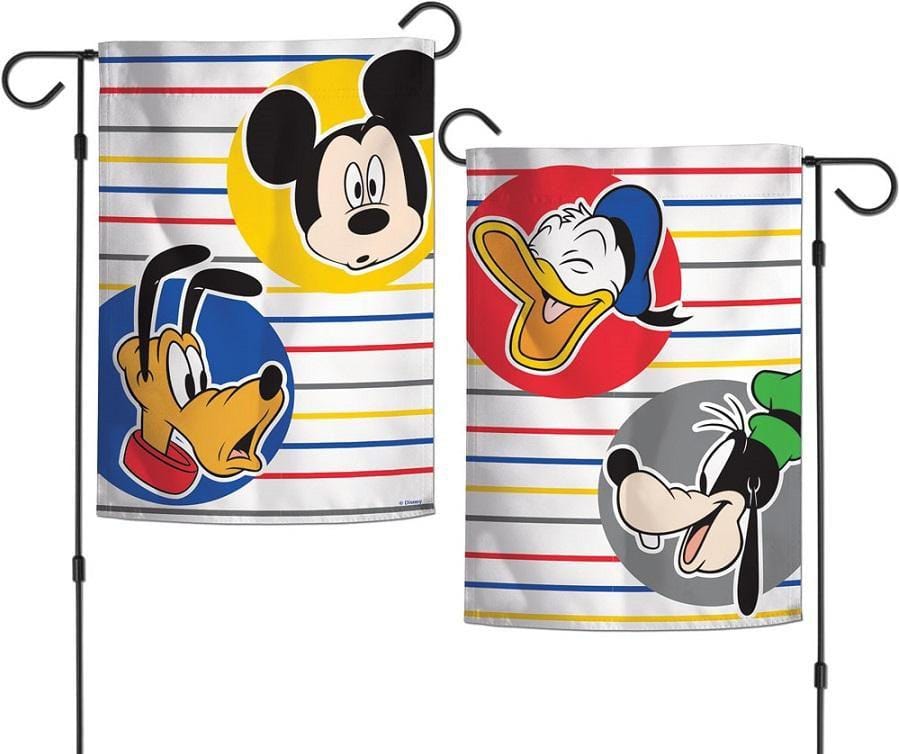 Mickey Mouse And Friends Garden Flag 2 Sided Pluto Donald Goofy heartlandflags