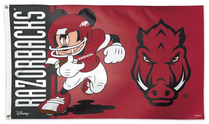 Mickey Mouse Arkansas Razorbacks Flag 3x5 Football heartlandflags