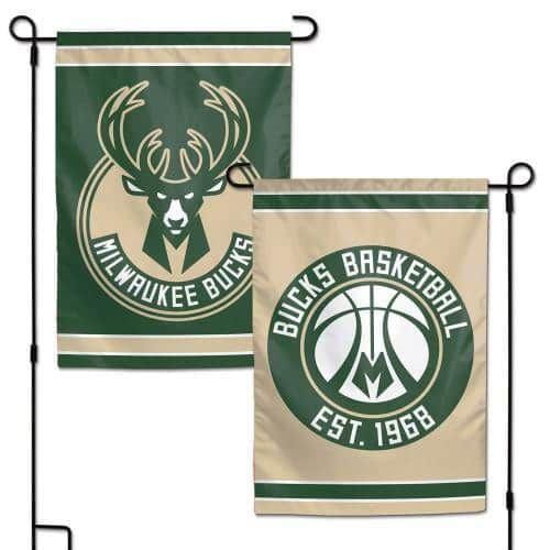 Milwaukee Bucks Garden Flag 2 Sided heartlandflags