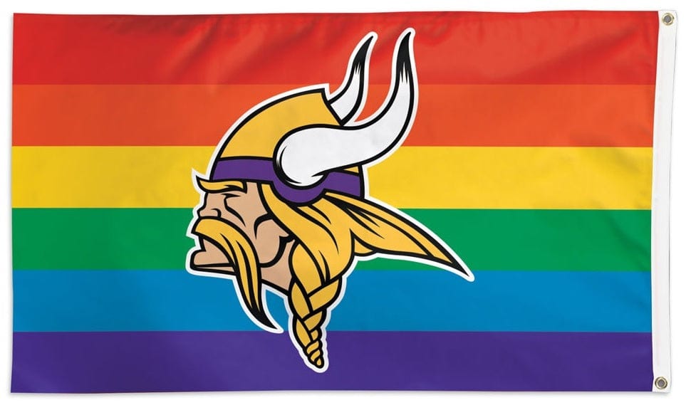 Minnesota Vikings Flag 3x5 Pride Rainbow heartlandflags