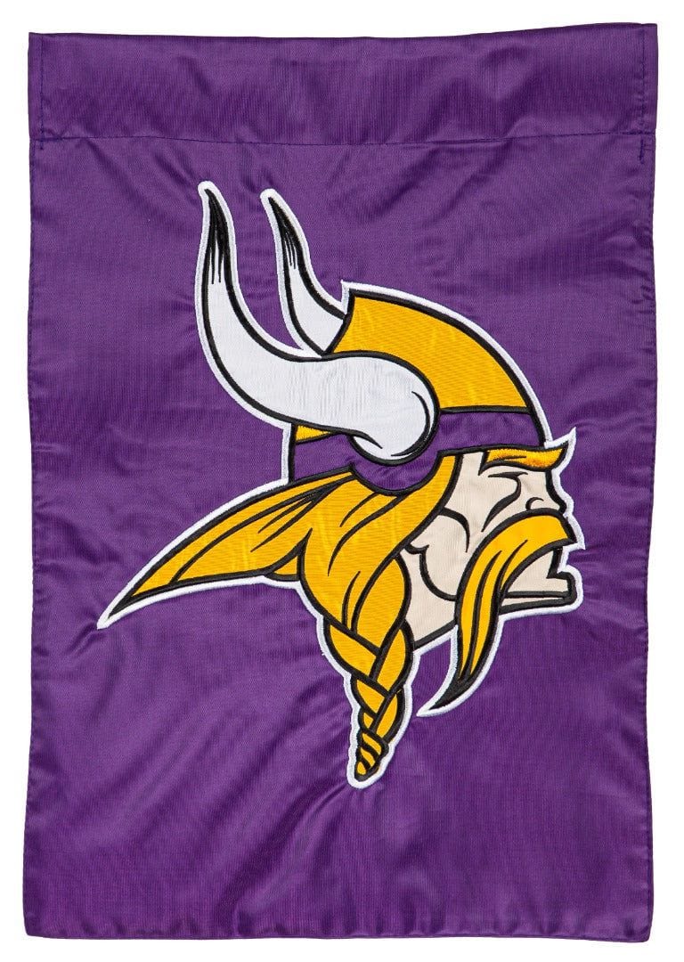 Minnesota Vikings Garden Flag 2 Sided Applique Logo heartlandflags