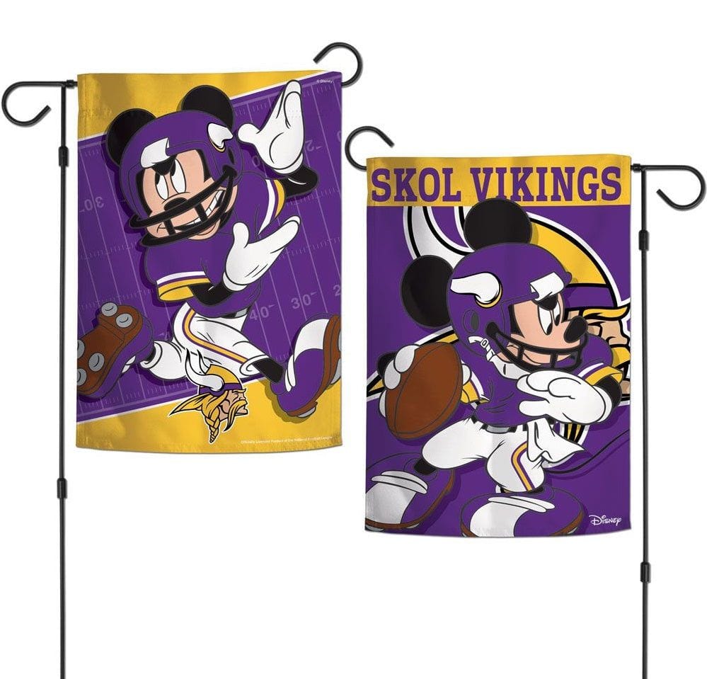 Minnesota Vikings Garden Flag 2 Sided Mickey Mouse Disney heartlandflags