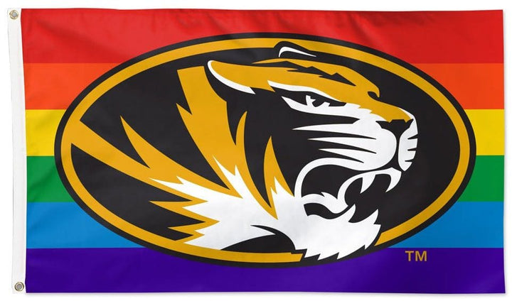 Missouri Tigers Flag 3x5 Rainbow Pride heartlandflags