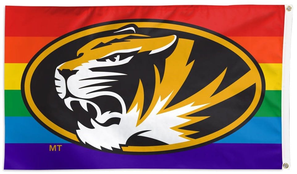 Missouri Tigers Flag 3x5 Rainbow Pride heartlandflags