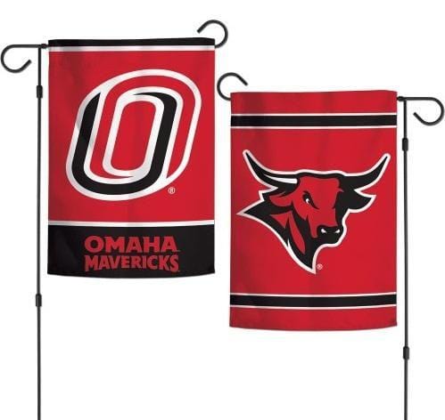 Nebraska Omaha Mavericks Garden Flag 2 Sided heartlandflags