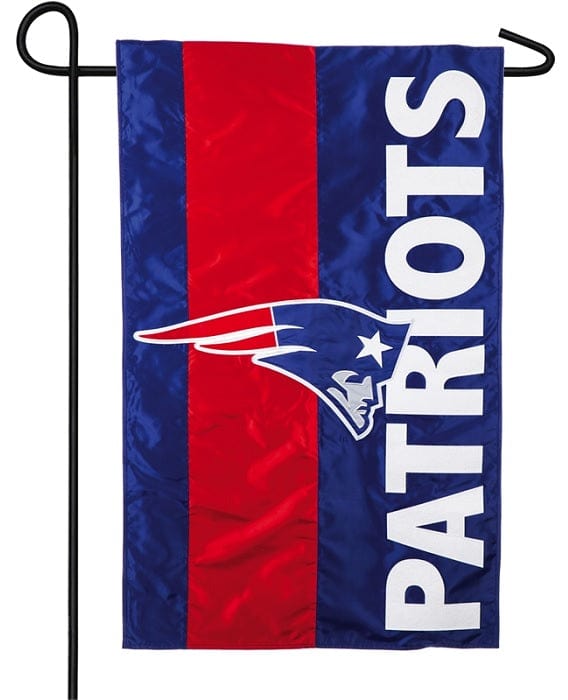 New England Patriots Garden Flag 2 Sided Applique Embellished Logo heartlandflags