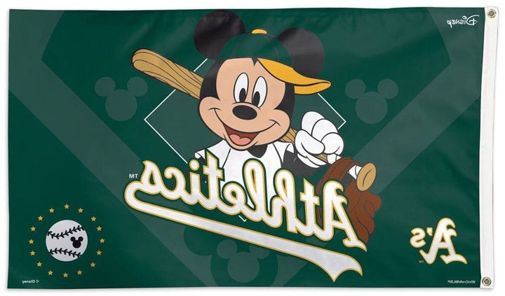 Oakland Flag 3x5 A's Mickey Mouse Baseball Disney heartlandflags